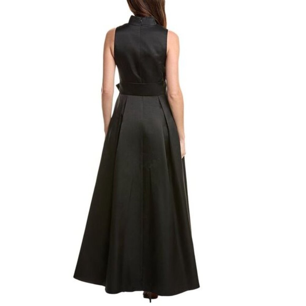 Adrianna Papell Black Mikado Tie Front Sleeveless Dress - Picture 2 of 2